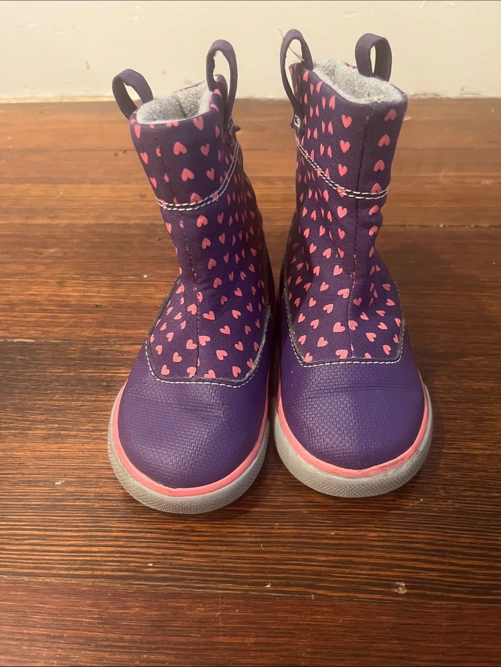 See Kai Run Purple Waterproof Heart Rain Boots with Pink Accents